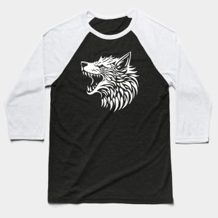 Minimalist Wolf Head Baseball T-Shirt